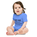 Babybody med texten "Ingen panik"