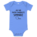 Babybody med texten "Jag var pappas snabbaste simmare"
