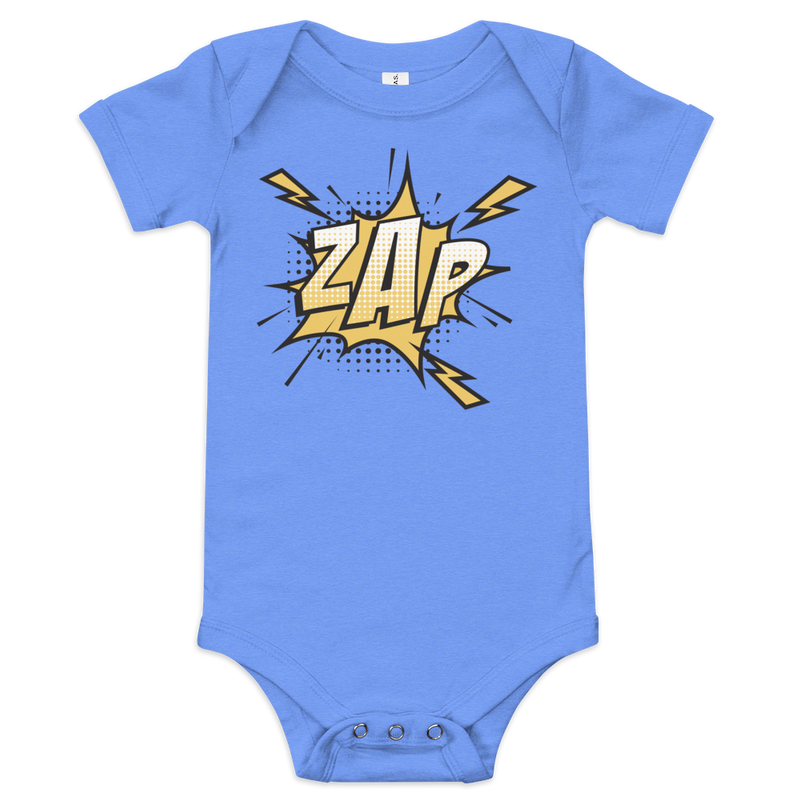 Babybody med texten "ZAP"