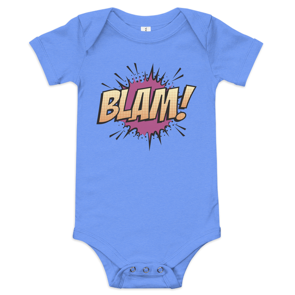 Babybody med texten "BLAM!"