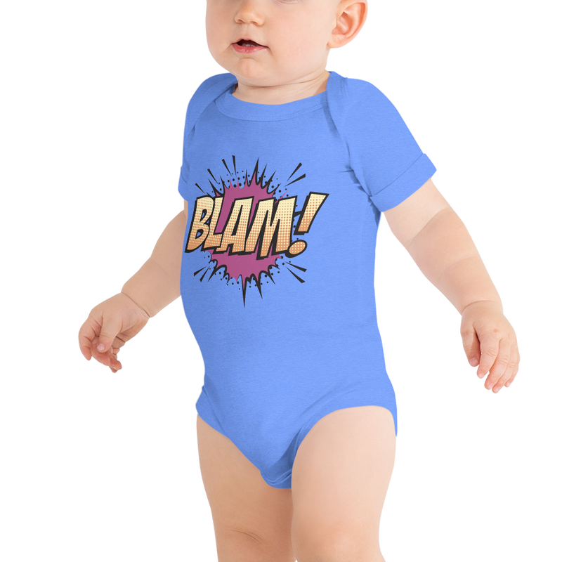 Babybody med texten "BLAM!"