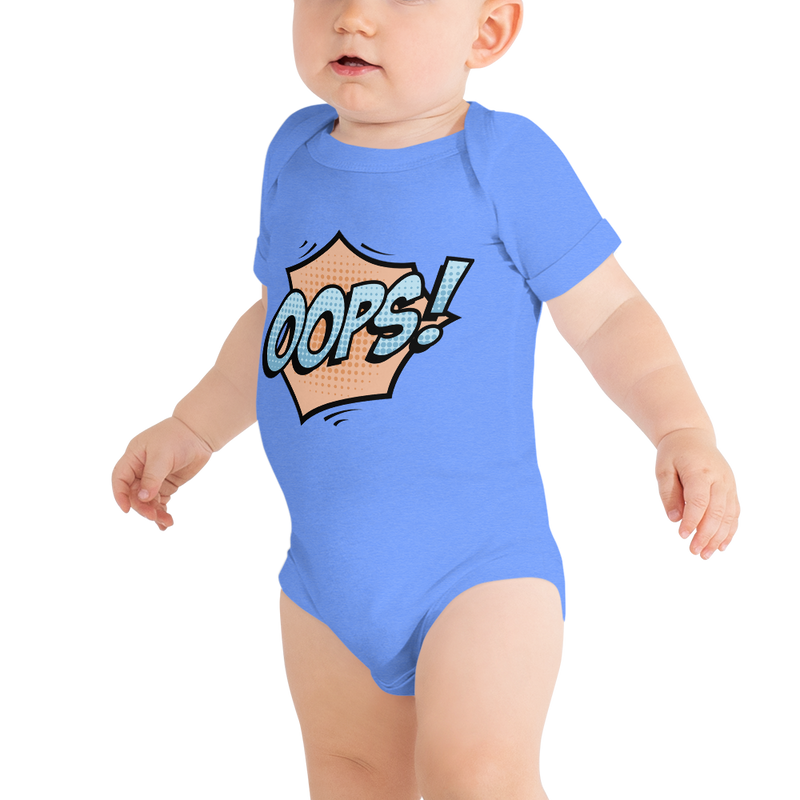 Babybody med texten "OOPS!"