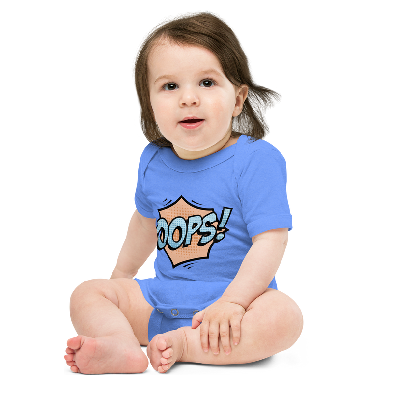 Babybody med texten "OOPS!"