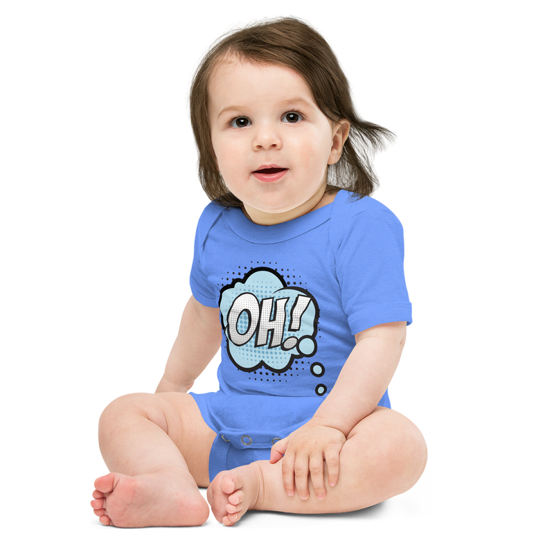 Babybody med texten "OH!"