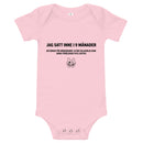 Babybody med texten "Jag satt inne i nio månader"