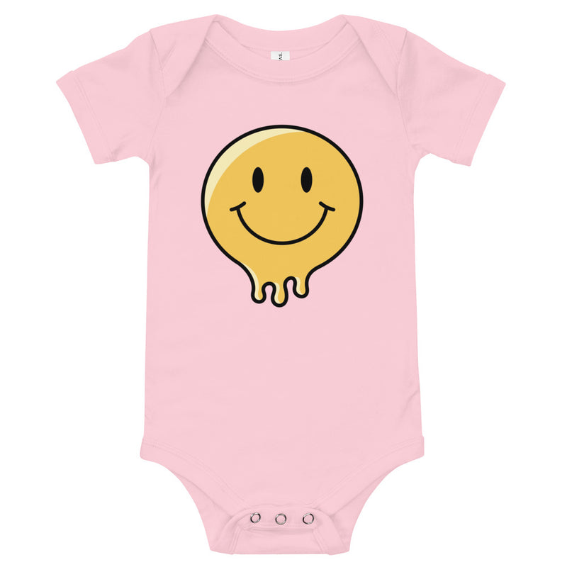 Babybody med smältande smiley
