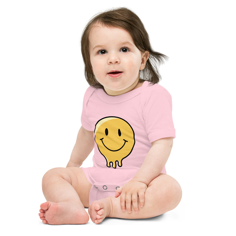 Babybody med smältande smiley