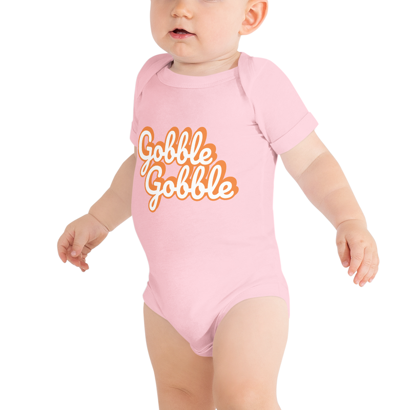 Babybody med texten "Gobble gobble"