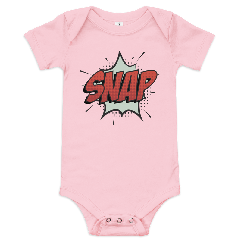 Babybody med texten "SNAP"