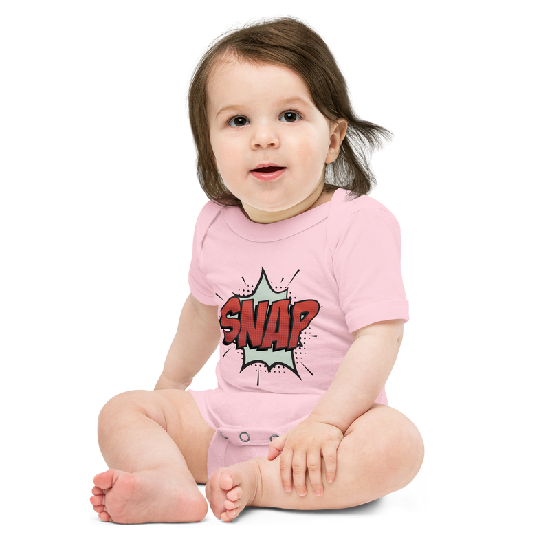 Babybody med texten "SNAP"
