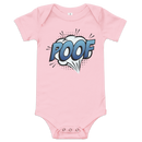 Babybody med texten "POOF"