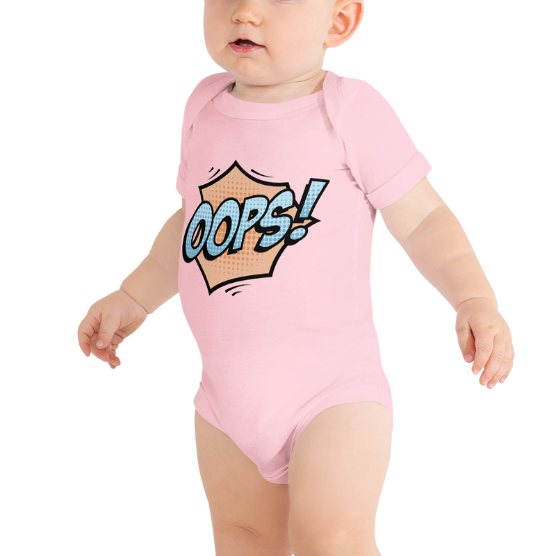 Babybody med texten "OOPS!"