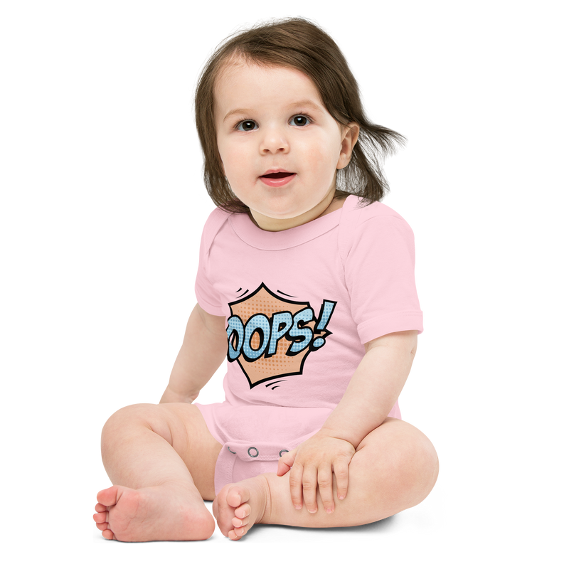 Babybody med texten "OOPS!"