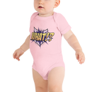 Babybody med texten "WHAT!?"