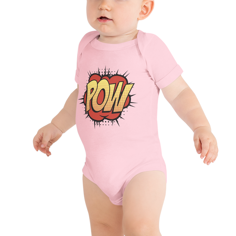 Babybody med texten "POW"