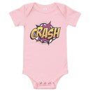 Babybody med texten "CRASH"