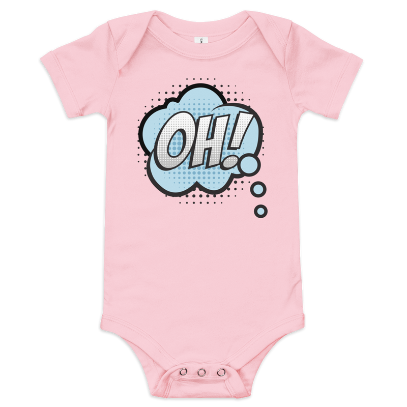 Babybody med texten "OH!"