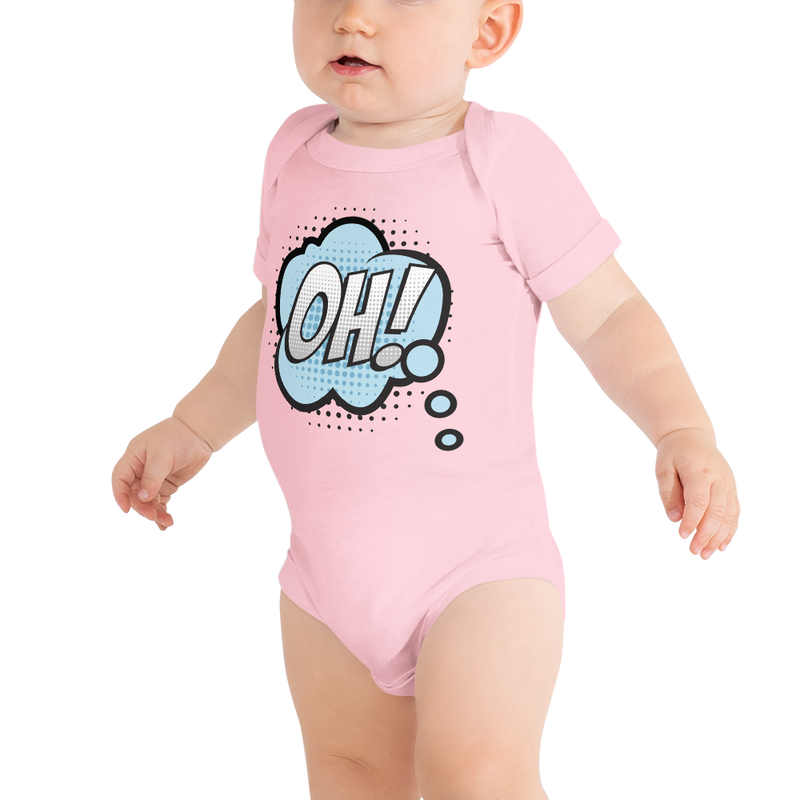 Babybody med texten "OH!"