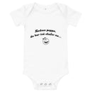 Babybody med texten "Ledsen pappa, du har två chefer nu"