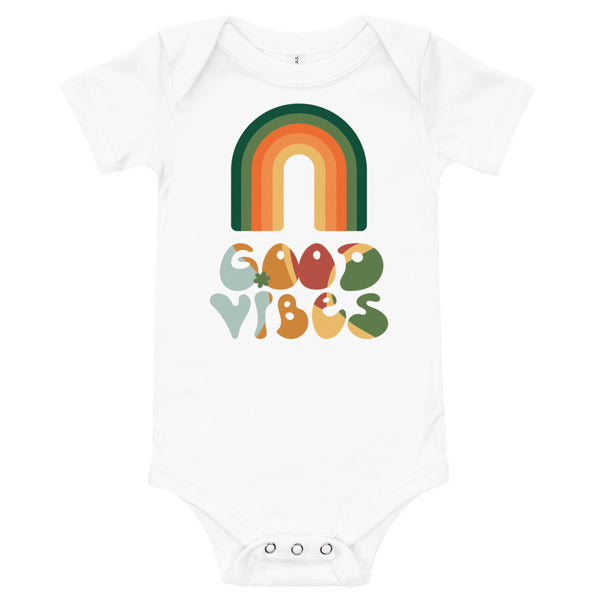 Babybody med texten "Good vibes"