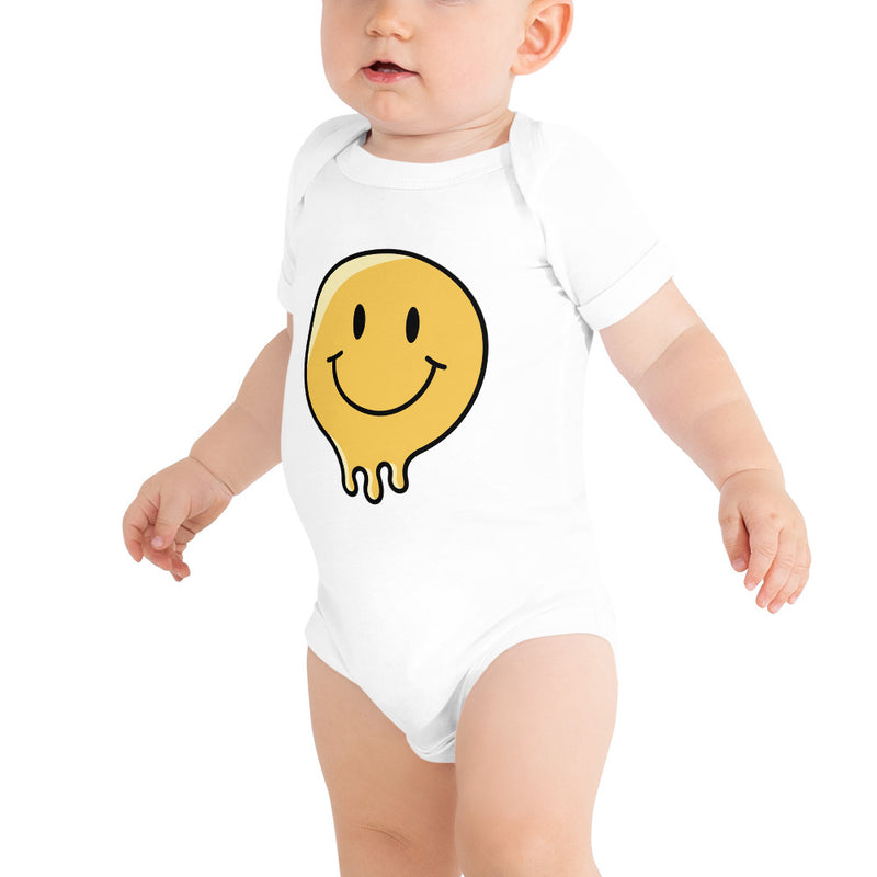 Babybody med smältande smiley