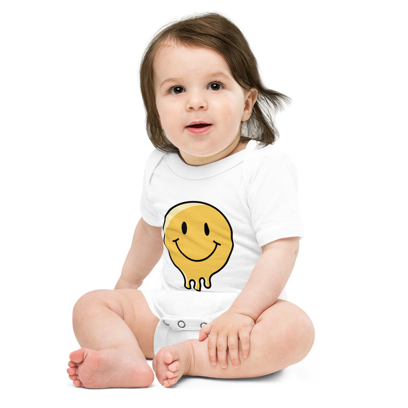 Babybody med smältande smiley