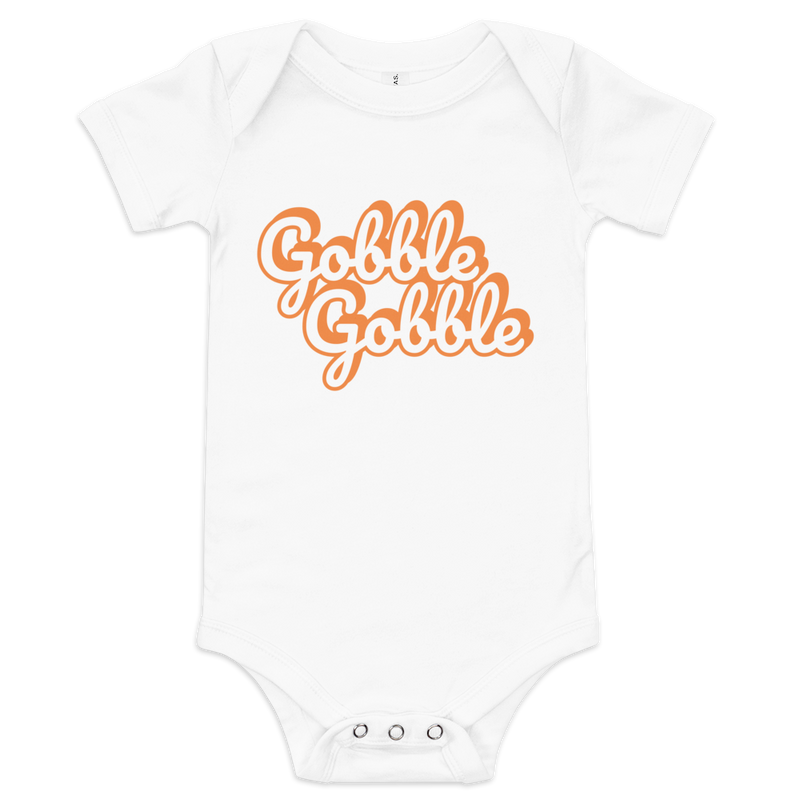 Babybody med texten "Gobble gobble"