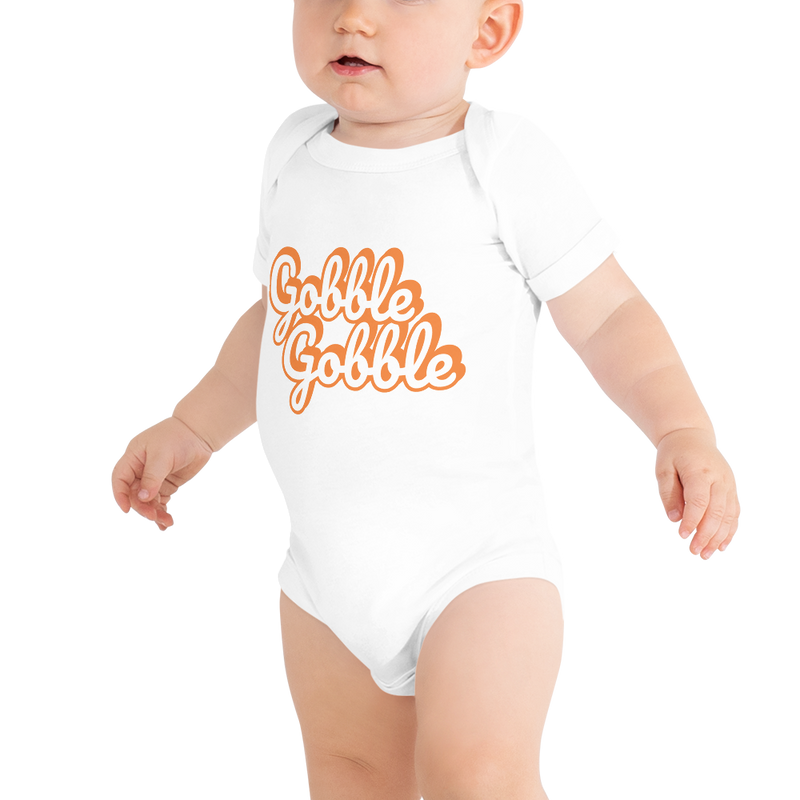 Babybody med texten "Gobble gobble"