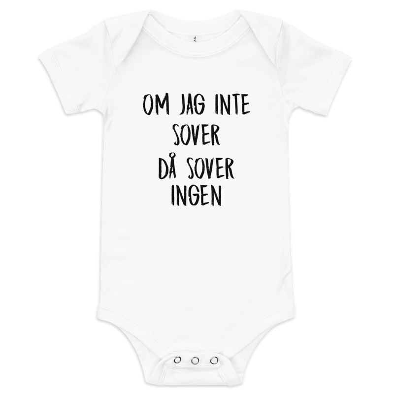 Babybody med texten "Om jag inte sover"