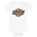 Babybody med texten "KAPOW"