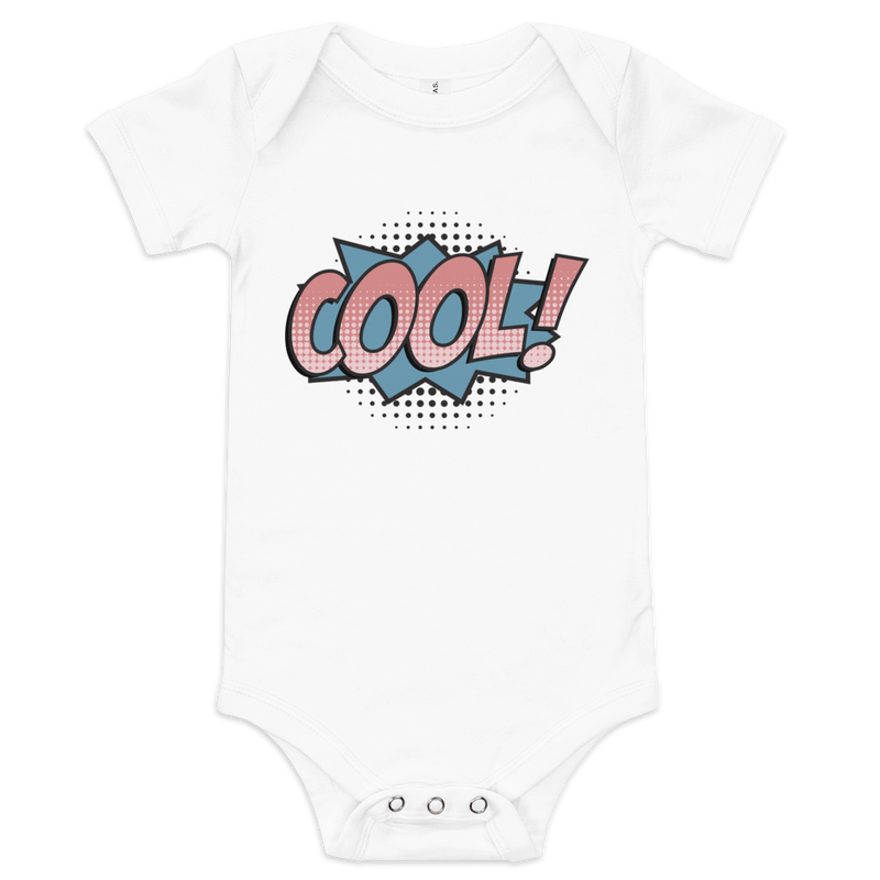 Babybody med texten "COOL!"