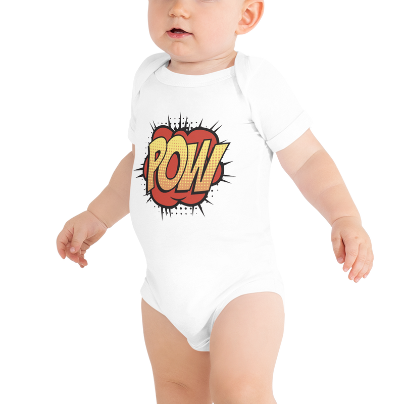 Babybody med texten "POW"