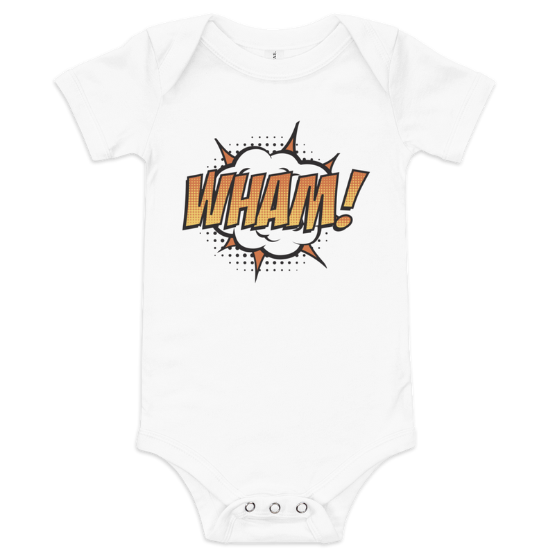 Babybody med texten "WHAM!"