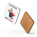 Glasunderlägg med tryck " Om inget går vägen ring farmor"