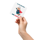 Glasunderlägg med tryck " Om inget går vägen ring mormor"