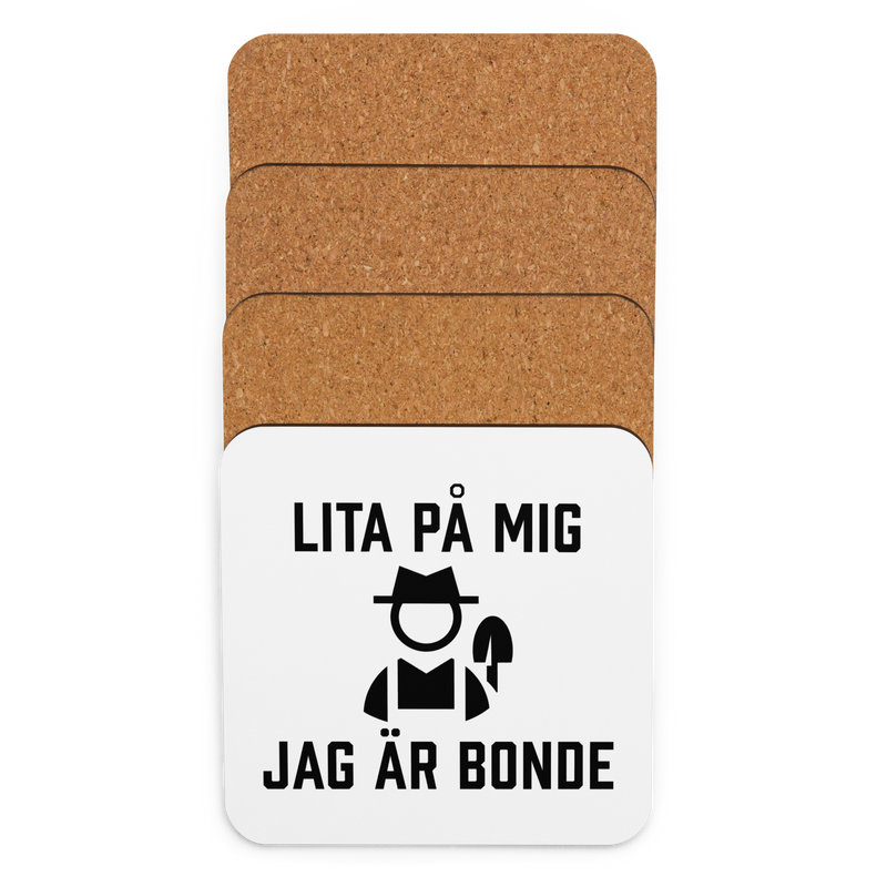 Glasunderlägg med tryck "Lita på mig jag är bonde"