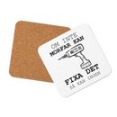 Glasunderlägg med tryck " Om inte morfar kan fixa det så kan ingen"