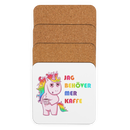 Glasunderlägg med tryck "Jag behöver mer kaffe"