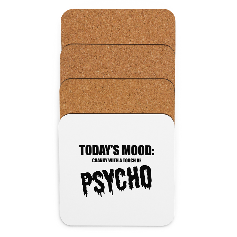 Glasunderlägg med tryck "Psycho"