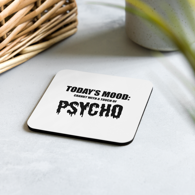 Glasunderlägg med tryck "Psycho"