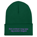 Mössa med broderad text - Det ordnar nog upp sig under dagen