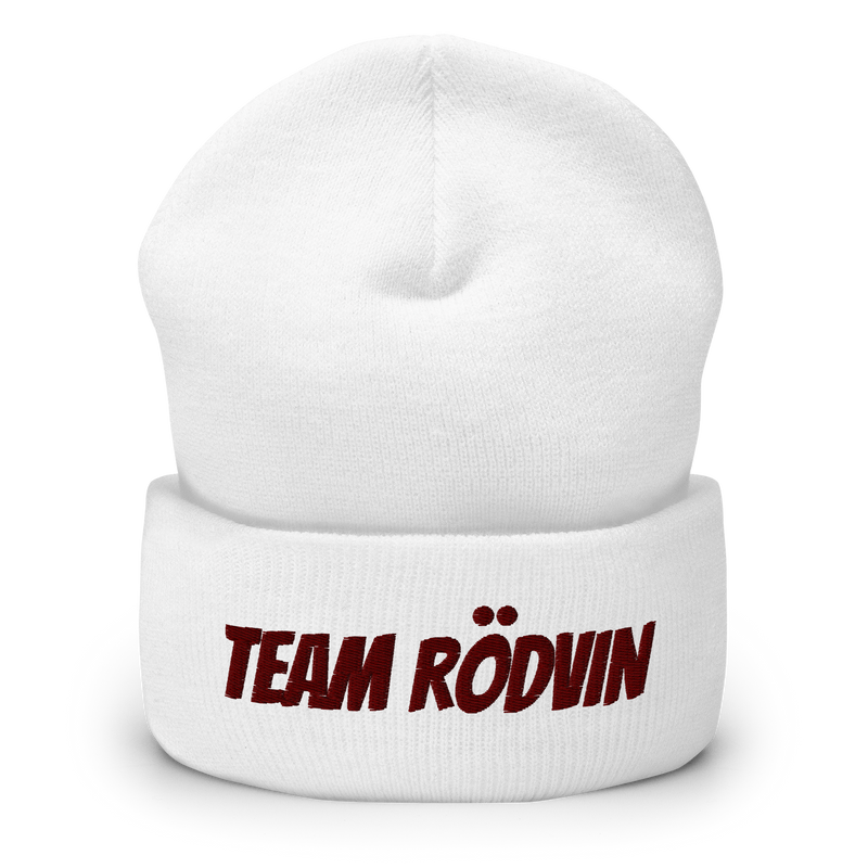 Mössa med broderad text -TEAM RÖDVIN