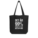 Tygkasse med texten "Det är 99% chans att jag inte bryr mig"