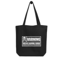 Tygkasse med texten "VARNING vresig gammal gubbe"