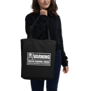 Tygkasse med texten "VARNING vresig gammal gubbe"