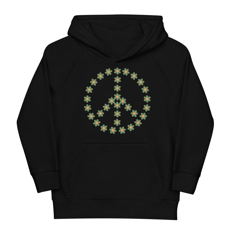 Hoodie för barn med peacetecken av blommor