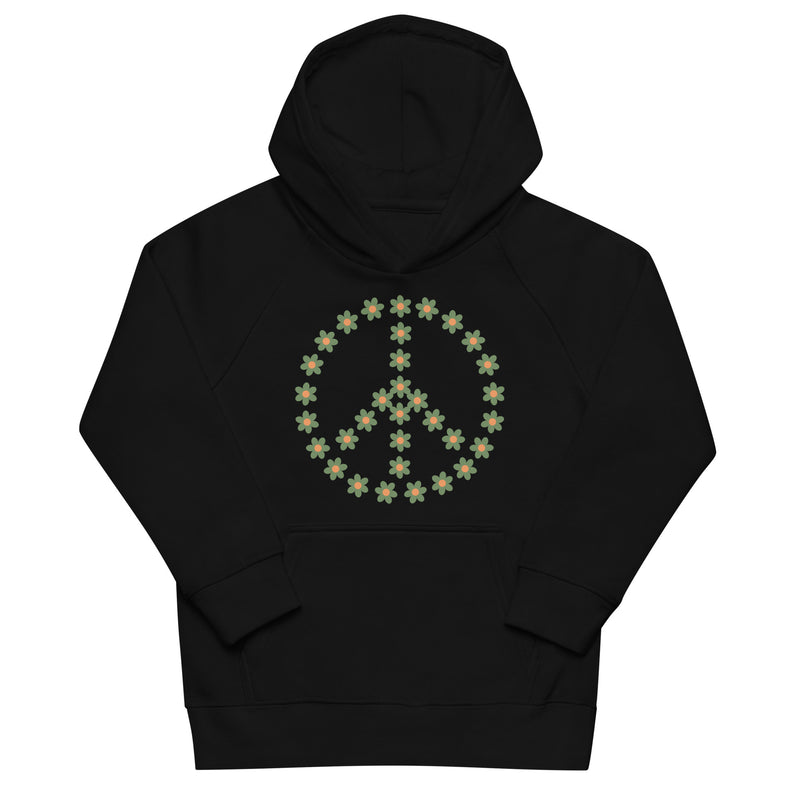 Hoodie för barn med peacetecken av blommor