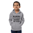 Hoodie för barn med texten "Mamma du är sparkad"