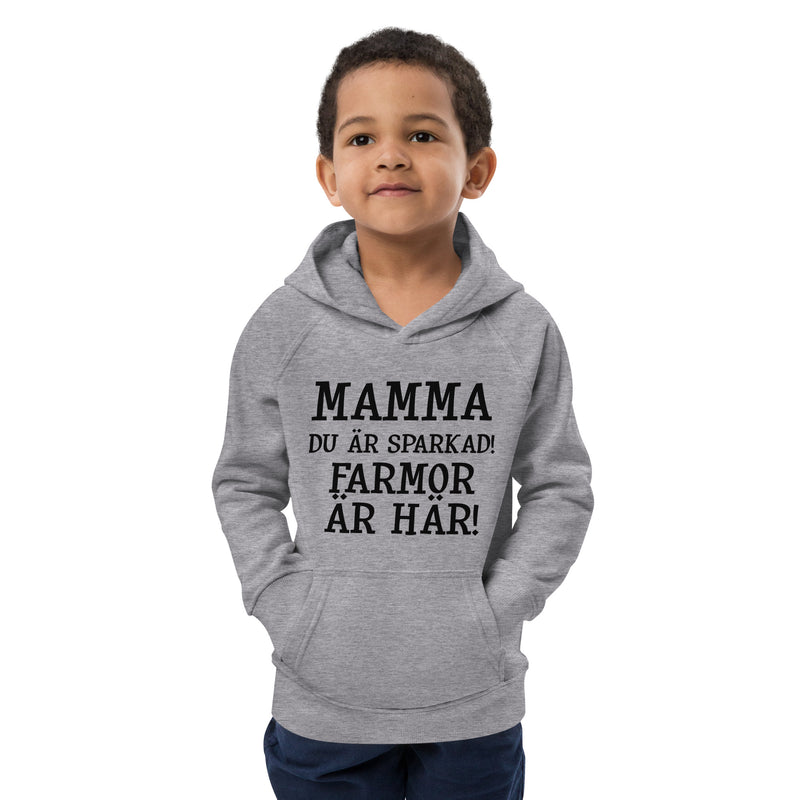 Hoodie för barn med texten "Mamma du är sparkad"