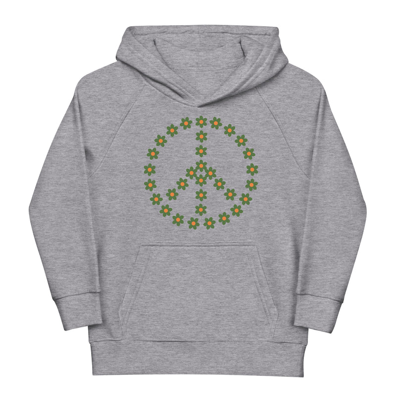 Hoodie för barn med peacetecken av blommor